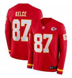 Nike Chiefs 87 Travis Kelce Red Therma Long Sleeve NFL Jersey Nike Chiefs 87 Travis Kelce Red Therma Long Sleeve NFL Jersey
