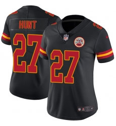 Nike Chiefs #27 Kareem Hunt Black Womens Stitched NFL Limited Rush Jersey Nike Chiefs #27 Kareem Hunt Black Womens Stitched NFL Limited Rush Jersey