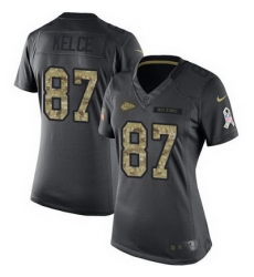 Nike Chiefs #87 Travis Kelce Black Womens Stitched NFL Limited 2016 Salute to Service Jersey Nike Chiefs #87 Travis Kelce Black Womens Stitched NFL Limited 2016 Salute to Service Jersey