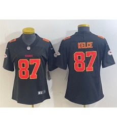 Women Kansas City Chiefs 87 Travis Kelce Black Vapor Untouchable Limited Stitched Football Jersey Women Kansas City Chiefs 87 Travis Kelce Black Vapor Untouchable Limited Stitched Football Jersey