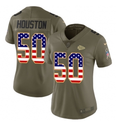 Womens Nike Chiefs #50 Justin Houston Olive USA Flag Stitched NFL Limited 2017 Salute to Service Jersey Womens Nike Chiefs #50 Justin Houston Olive USA Flag Stitched NFL Limited 2017 Salute to Service Jersey