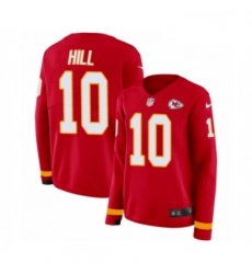 Womens Nike Kansas City Chiefs 10 Tyreek Hill Limited Red Therma Long Sleeve NFL Jersey Womens Nike Kansas City Chiefs 10 Tyreek Hill Limited Red Therma Long Sleeve NFL Jersey