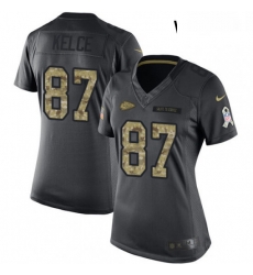 Womens Nike Kansas City Chiefs 87 Travis Kelce Limited Black 2016 Salute to Service NFL Jersey Womens Nike Kansas City Chiefs 87 Travis Kelce Limited Black 2016 Salute to Service NFL Jersey
