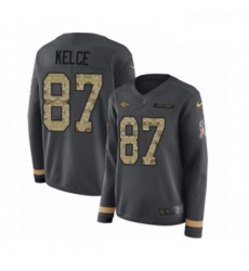 Womens Nike Kansas City Chiefs 87 Travis Kelce Limited Black Salute to Service Therma Long Sleeve NFL Jersey Womens Nike Kansas City Chiefs 87 Travis Kelce Limited Black Salute to Service Therma Long Sleeve NFL Jersey
