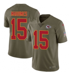 Nike Chiefs #15 Patrick Mahomes Olive Youth Stitched NFL Limited 2017 Salute to Service Jersey Nike Chiefs #15 Patrick Mahomes Olive Youth Stitched NFL Limited 2017 Salute to Service Jersey