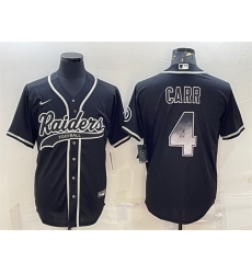 Men Las Vegas Raiders 4 Derek Carr Black Gold With Patch Cool Base Stitched Baseball Jersey Men Las Vegas Raiders 4 Derek Carr Black Gold With Patch Cool Base Stitched Baseball Jersey