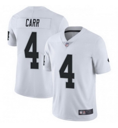 Men Las Vegas Raiders 4 Derek Carr White Untouchable Vapor Limited Jersey Men Las Vegas Raiders 4 Derek Carr White Untouchable Vapor Limited Jersey