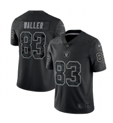 Men Las Vegas Raiders 83 Darren Waller Black Reflective Limited Stitched Football Jersey Men Las Vegas Raiders 83 Darren Waller Black Reflective Limited Stitched Football Jersey