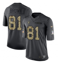 Nike Raiders #81 Tim Brown Black Mens Stitched NFL Limited 2016 Salute To Service Jersey Nike Raiders #81 Tim Brown Black Mens Stitched NFL Limited 2016 Salute To Service Jersey
