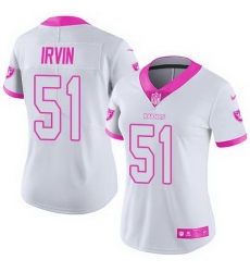 Nike Raiders #51 Bruce Irvin White Pink Womens Stitched NFL Limited Rush Fashion Jersey Nike Raiders #51 Bruce Irvin White Pink Womens Stitched NFL Limited Rush Fashion Jersey