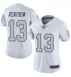 Raiders #13 Hunter Renfrow White Women Stitched Football Limited Rush Jersey Raiders #13 Hunter Renfrow White Women Stitched Football Limited Rush Jersey