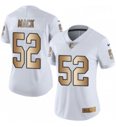 Womens Nike Oakland Raiders 52 Khalil Mack Limited WhiteGold Rush NFL Jersey Womens Nike Oakland Raiders 52 Khalil Mack Limited WhiteGold Rush NFL Jersey