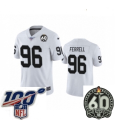 Youth Oakland Raiders #96 Clelin Ferrell White 60th Anniversary Vapor Untouchable Limited Player 100th Season Football Jersey Youth Oakland Raiders #96 Clelin Ferrell White 60th Anniversary Vapor Untouchable Limited Player 100th Season Football Jersey