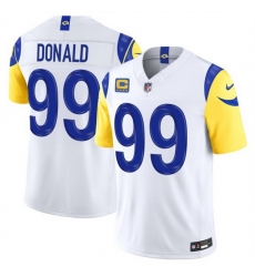 Men Los Angeles Rams 99 Aaron Donald White 2026 F U S E 4 Star C Patch Vapor Limited Stitched Football Jersey Men Los Angeles Rams 99 Aaron Donald White 2026 F U S E 4 Star C Patch Vapor Limited Stitched Football Jersey