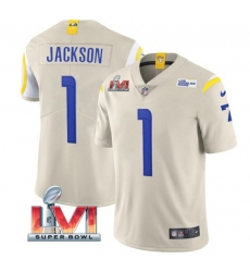 Nike Los Angeles Rams 1 Desean Jackson Bone 2022 Super Bowl LVI Vapor Limited Jersey Nike Los Angeles Rams 1 Desean Jackson Bone 2022 Super Bowl LVI Vapor Limited Jersey