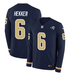 Nike Rams 6 Johnny Hekker Navy Blue Team Color Men s Stitched NFL Limited Therma Long Sleeve Jersey Nike Rams 6 Johnny Hekker Navy Blue Team Color Men s Stitched NFL Limited Therma Long Sleeve Jersey