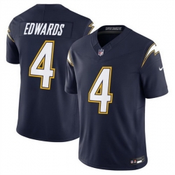Men Los Angeles Chargers 4 Taylor Heinicke Navy 2025 F U S E  Alternate Vapor Limited Stitched Football Jersey