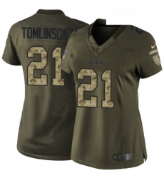 Womens Nike Los Angeles Chargers 21 LaDainian Tomlinson Elite Green Salute to Service NFL Jersey Womens Nike Los Angeles Chargers 21 LaDainian Tomlinson Elite Green Salute to Service NFL Jersey