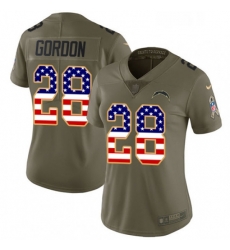 Womens Nike Los Angeles Chargers 28 Melvin Gordon Limited OliveUSA Flag 2017 Salute to Service NFL Jersey Womens Nike Los Angeles Chargers 28 Melvin Gordon Limited OliveUSA Flag 2017 Salute to Service NFL Jersey