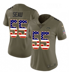 Womens Nike Los Angeles Chargers 55 Junior Seau Limited OliveUSA Flag 2017 Salute to Service NFL Jersey Womens Nike Los Angeles Chargers 55 Junior Seau Limited OliveUSA Flag 2017 Salute to Service NFL Jersey