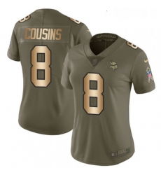 Womens Nike Minnesota Vikings 8 Kirk Cousins Limited Olive Gold 2017 Salute to Service NFL Jersey Womens Nike Minnesota Vikings 8 Kirk Cousins Limited Olive Gold 2017 Salute to Service NFL Jersey