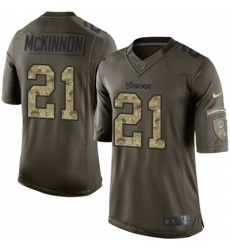 Youth Nike Vikings #21 Jerick McKinnon Green Stitched NFL Limited 2015 Salute to Service Jersey Youth Nike Vikings #21 Jerick McKinnon Green Stitched NFL Limited 2015 Salute to Service Jersey