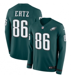 Men Eagles #86 Zach Ertz Midnight Green Team Color Men Stitched NFL Limited Therma Long Sleeve Jersey Men Eagles #86 Zach Ertz Midnight Green Team Color Men Stitched NFL Limited Therma Long Sleeve Jersey