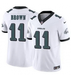 Men Philadelphia Eagles A.J. Brown #11 White F U S E Stitched NFL Jersey Men Philadelphia Eagles A.J. Brown #11 White F U S E Stitched NFL Jersey