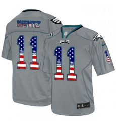 Mens Nike Philadelphia Eagles 11 Carson Wentz Elite Grey USA Flag Fashion NFL Jersey Mens Nike Philadelphia Eagles 11 Carson Wentz Elite Grey USA Flag Fashion NFL Jersey