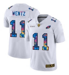 Philadelphia Eagles 11 Carson Wentz Men White Nike Multi Color 2020 NFL Crucial Catch Limited NFL Jersey Philadelphia Eagles 11 Carson Wentz Men White Nike Multi Color 2020 NFL Crucial Catch Limited NFL Jersey