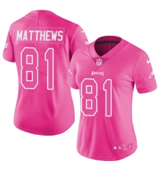 Womens Nike Eagles #81 Jordan Matthews Pink Stitched NFL Limited Rush Fashion Jersey Womens Nike Eagles #81 Jordan Matthews Pink Stitched NFL Limited Rush Fashion Jersey