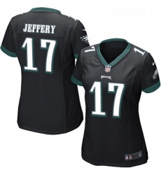 Womens Nike Philadelphia Eagles 17 Alshon Jeffery Game Black Alternate NFL Jersey Womens Nike Philadelphia Eagles 17 Alshon Jeffery Game Black Alternate NFL Jersey