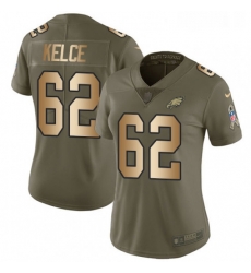Womens Nike Philadelphia Eagles 62 Jason Kelce Limited OliveGold 2017 Salute to Service NFL Jersey Womens Nike Philadelphia Eagles 62 Jason Kelce Limited OliveGold 2017 Salute to Service NFL Jersey