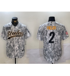 Men Pittsburgh Steelers 2 Justin Fields 2024 Arctic Camo Salute To Service Stitched Baseball Jersey Men Pittsburgh Steelers 2 Justin Fields 2024 Arctic Camo Salute To Service Stitched Baseball Jersey