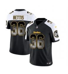 Men Pittsburgh Steelers 36 Jerome Bettis Black White 2023 F U S E Smoke Vapor Untouchable Limited Stitched Jersey Men Pittsburgh Steelers 36 Jerome Bettis Black White 2023 F U S E Smoke Vapor Untouchable Limited Stitched Jersey