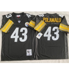 Men Pittsburgh Steelers 43 Troy Polamalu Black Stitched Football Jersey Men Pittsburgh Steelers 43 Troy Polamalu Black Stitched Football Jersey