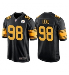 Men Pittsburgh Steelers 98 DeMarvin Leal Black Color Rush Stitched Jersey Men Pittsburgh Steelers 98 DeMarvin Leal Black Color Rush Stitched Jersey