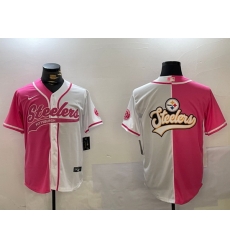 Men Pittsburgh Steelers Big Logo 2024 Arctic Red White Salute To Service Stitched Baseball Jersey Men Pittsburgh Steelers Big Logo 2024 Arctic Red White Salute To Service Stitched Baseball Jersey