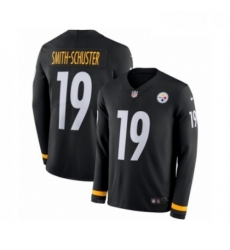 Mens Nike Pittsburgh Steelers 19 JuJu Smith Schuster Limited Black Therma Long Sleeve NFL Jersey Mens Nike Pittsburgh Steelers 19 JuJu Smith Schuster Limited Black Therma Long Sleeve NFL Jersey