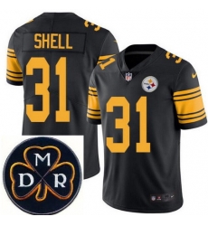 Men's Nike Pittsburgh Steelers #31 Donnie Shell Elite Black Rush NFL MDR Dan Rooney Patch Jersey Men's Nike Pittsburgh Steelers #31 Donnie Shell Elite Black Rush NFL MDR Dan Rooney Patch Jersey