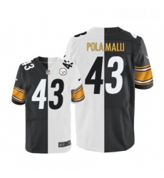 Mens Nike Pittsburgh Steelers 43 Troy Polamalu Elite BlackWhite Split Fashion NFL Jersey Mens Nike Pittsburgh Steelers 43 Troy Polamalu Elite BlackWhite Split Fashion NFL Jersey