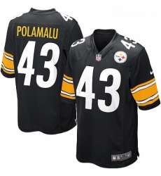Mens Nike Pittsburgh Steelers 43 Troy Polamalu Game Black Team Color NFL Jersey Mens Nike Pittsburgh Steelers 43 Troy Polamalu Game Black Team Color NFL Jersey