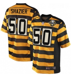 Mens Nike Pittsburgh Steelers 50 Ryan Shazier Limited YellowBlack Alternate 80TH Anniversary Throwback NFL Jersey Mens Nike Pittsburgh Steelers 50 Ryan Shazier Limited YellowBlack Alternate 80TH Anniversary Throwback NFL Jersey