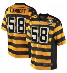 Mens Nike Pittsburgh Steelers 58 Jack Lambert Limited YellowBlack Alternate 80TH Anniversary Throwback NFL Jersey Mens Nike Pittsburgh Steelers 58 Jack Lambert Limited YellowBlack Alternate 80TH Anniversary Throwback NFL Jersey