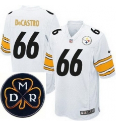 Men's Nike Pittsburgh Steelers #66 David DeCastro White Elite MDR Dan Rooney Patch Jerseys Men's Nike Pittsburgh Steelers #66 David DeCastro White Elite MDR Dan Rooney Patch Jerseys