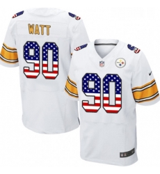 Mens Nike Pittsburgh Steelers 90 T J Watt Elite White Road USA Flag Fashion NFL Jersey Mens Nike Pittsburgh Steelers 90 T J Watt Elite White Road USA Flag Fashion NFL Jersey