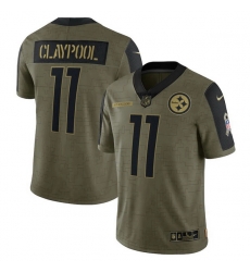Men's Pittsburgh Steelers Chase Claypool Nike Olive 2021 Salute To Service Limited Player Jersey Men's Pittsburgh Steelers Chase Claypool Nike Olive 2021 Salute To Service Limited Player Jersey