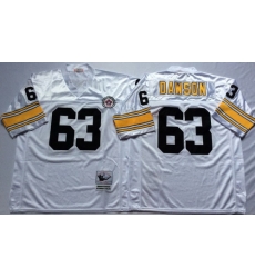 Mitchell And Ness Steelers #63 Dermontti Dawson white Throwback Stitched NFL Jersey Mitchell And Ness Steelers #63 Dermontti Dawson white Throwback Stitched NFL Jersey