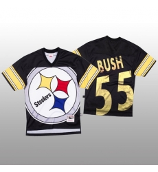 NFL Pittsburgh Steelers 55 Devin Bush Black Men Mitchell 26 Nell Big Face Fashion Limited NFL Jersey NFL Pittsburgh Steelers 55 Devin Bush Black Men Mitchell 26 Nell Big Face Fashion Limited NFL Jersey