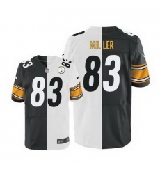Nike Steelers #83 Heath Miller White Black Mens Stitched NFL Elite Split Jersey Nike Steelers #83 Heath Miller White Black Mens Stitched NFL Elite Split Jersey